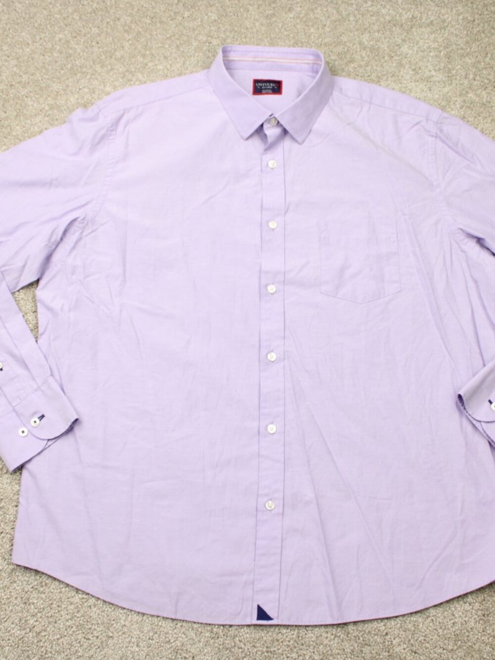UNTUCKit Arlington Shirt Mens 2XL XXL Purple Regular Fit 100% Cotton Long Sleeve